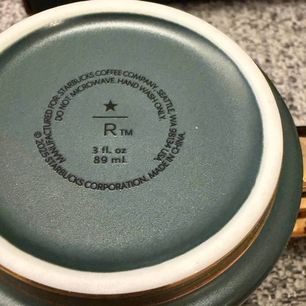 Starbucks Reserve Green & Gold Espresso Mug & Saucer Set - Picture 7 of 7